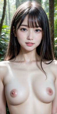 ヌーディストフォレスト!深緑で露出された美女たちの美しい裸体の神秘:エロ画像61枚
