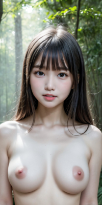 ヌーディストフォレスト!深緑で露出された美女たちの美しい裸体の神秘:エロ画像61枚