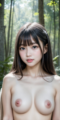 ヌーディストフォレスト!深緑で露出された美女たちの美しい裸体の神秘:エロ画像61枚