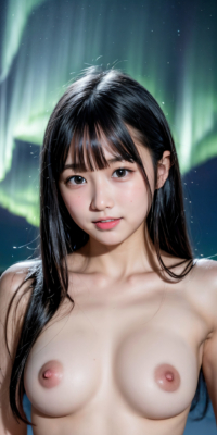 オーロラ×美女ヌード!極寒の地でオーロラが引き立てる煌めく裸体のエロティカ:エロ画像47枚