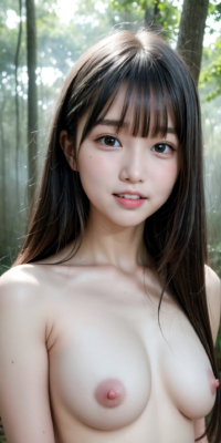 ヌーディストフォレスト!深緑で露出された美女たちの美しい裸体の神秘:エロ画像61枚