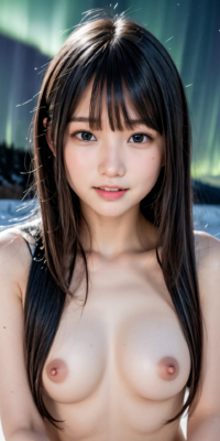 オーロラ×美女ヌード!極寒の地でオーロラが引き立てる煌めく裸体のエロティカ:エロ画像47枚