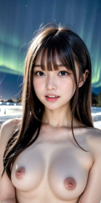 オーロラ×美女ヌード!極寒の地でオーロラが引き立てる煌めく裸体のエロティカ:エロ画像47枚