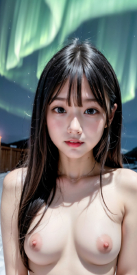 オーロラ×美女ヌード!極寒の地でオーロラが引き立てる煌めく裸体のエロティカ:エロ画像47枚