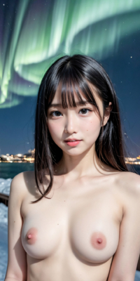 オーロラ×美女ヌード!極寒の地でオーロラが引き立てる煌めく裸体のエロティカ:エロ画像47枚