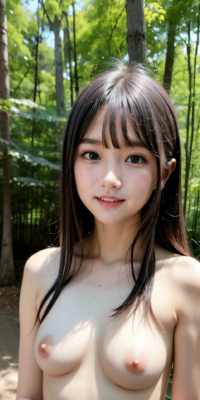 ヌーディストフォレスト!深緑で露出された美女たちの美しい裸体の神秘:エロ画像61枚