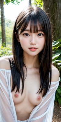 ヌーディストフォレスト!深緑で露出された美女たちの美しい裸体の神秘:エロ画像61枚