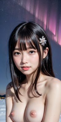オーロラ×美女ヌード!極寒の地でオーロラが引き立てる煌めく裸体のエロティカ:エロ画像47枚