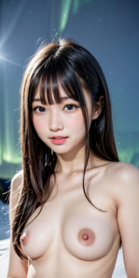 オーロラ×美女ヌード!極寒の地でオーロラが引き立てる煌めく裸体のエロティカ:エロ画像47枚