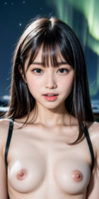オーロラ×美女ヌード!極寒の地でオーロラが引き立てる煌めく裸体のエロティカ:エロ画像47枚