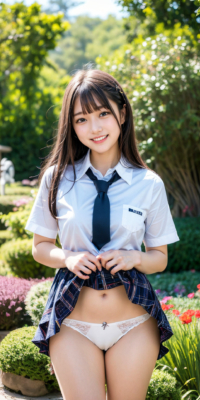 女子校生と秘密の花園エロ画像78枚!制服美少女JKがスカートめくりパンツ披露