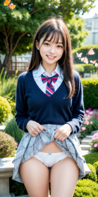 女子校生と秘密の花園エロ画像78枚!制服美少女JKがスカートめくりパンツ披露