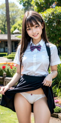 女子校生と秘密の花園エロ画像78枚!制服美少女JKがスカートめくりパンツ披露