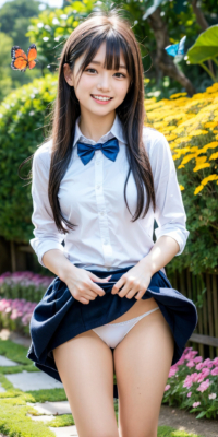 女子校生と秘密の花園エロ画像78枚!制服美少女JKがスカートめくりパンツ披露