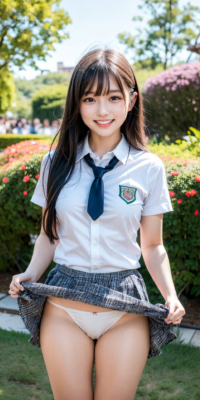 女子校生と秘密の花園エロ画像78枚!制服美少女JKがスカートめくりパンツ披露