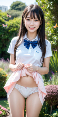 女子校生と秘密の花園エロ画像78枚!制服美少女JKがスカートめくりパンツ披露