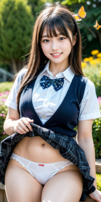 女子校生と秘密の花園エロ画像78枚!制服美少女JKがスカートめくりパンツ披露