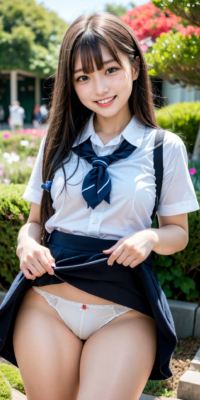 女子校生と秘密の花園エロ画像78枚!制服美少女JKがスカートめくりパンツ披露