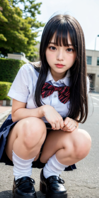 SSS級美少女のしゃがみパンチラ&おっぱい見せ激写!JKが野外露出する瞬間の貴重映像:エロ画像39枚