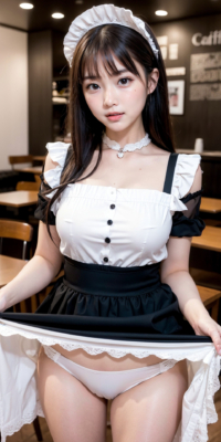 おっぱいおまんこ丸出しメイドカフェ!えちえち出血大サービス:エロ画像42枚