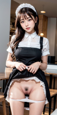 おっぱいおまんこ丸出しメイドカフェ!えちえち出血大サービス:エロ画像42枚