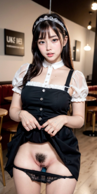 おっぱいおまんこ丸出しメイドカフェ!えちえち出血大サービス:エロ画像42枚