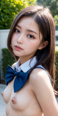 貧乳美少女JKの可愛いちっぱい露出!校舎前で大胆乳首披露:エロ画像90枚