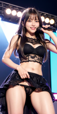 美少女アイドルの淫乱ステージAIエロ画像集!裸になっちゃった過激パフォーマンス