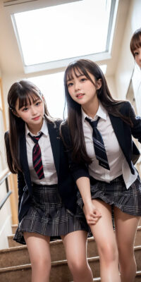 女子校生の放課後ハーレムエロ画像集!裸体美少女たちに囲まれて…