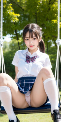 女子校生の禁断の遊戯!公園での大胆おしっこ・自慰・野外プレイAIエロ画像集