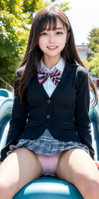 女子校生の禁断の遊戯!公園での大胆おしっこ・自慰・野外プレイAIエロ画像集