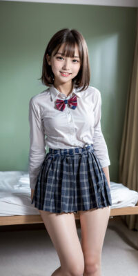 【超リアル実写風AI動画】SSS級美少女JKの乳揺れヌード生脱ぎ初撮り