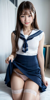 【超リアル実写風AI動画】SSS級美少女JKの乳揺れヌード生脱ぎ初撮り