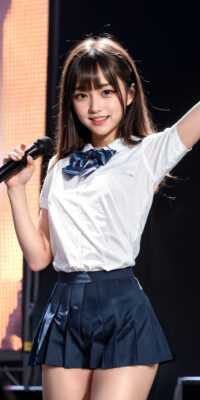 【AIエロ動画】女子高生アイドルのストリップダンス&オナニー・SEXショー【次世代AV】